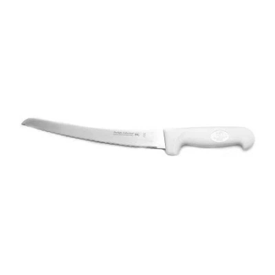 Berghoff Ergonomic Stainless Steel Bread Knife, Curved Serrated, 9" In White