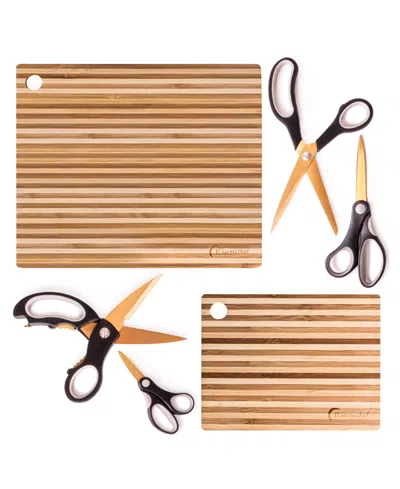 Berghoff Essential 6-piece Gold Scissors And Cutting Board Set In Multicolor