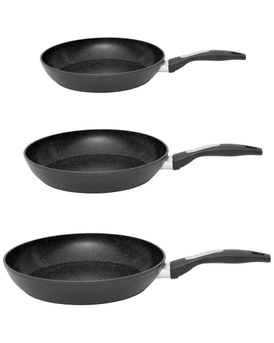 Berghoff Essentials 3pc Non-stick Fry Pan Set In Black