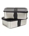 Berghoff Essentials 6-pc. Stainless Steel Lunch Box Set For Two In Black