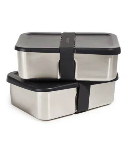Berghoff Essentials 6-pc. Stainless Steel Lunch Box Set For Two In Black