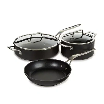 Berghoff Essentials Ano Hard Anodized Non-stick 5-pc. Cook-starter Set In Black