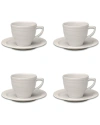 Berghoff Essentials 6 oz Porcelain Coffee Cup Saucer, Set Of 4