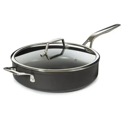 Berghoff Essentials Nonstick Hard Anodized 11" Deep Skillet 4.3qt. With Glass Lid, Black