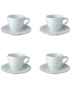 Berghoff Essentials Set Of 4 Porcelain Cup & Saucer Set In White