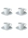 Berghoff Essentials Set Of 4 Porcelain Cup & Saucer Set In White