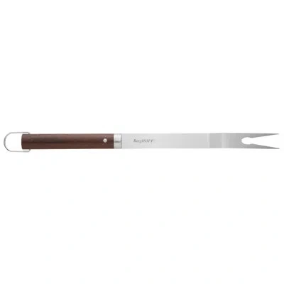 Berghoff Essentials Stainless Steel Bbq Carving Fork With Wood Handle, 17' In Silver