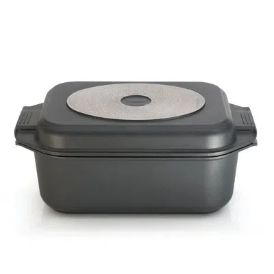 Berghoff Eurocast 2pc 16.5" Non-stick Ceramic Aluminum Double Roasting Pan In Black