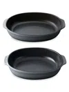 Berghoff Gem 2-piece Stoneware Bake Set In Grey