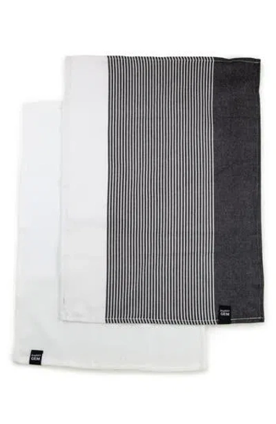 Berghoff Gem 2-piece Tea Towel Set In White/grey