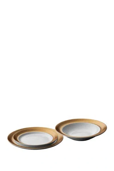 Berghoff Gem 3-piece Plate Set In White/ Gold