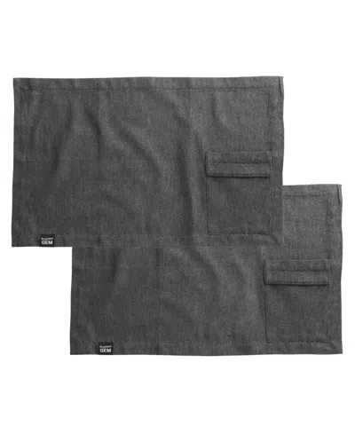 Berghoff Gem Cotton 2-piece Placemat Set, 16.2" X 8.3" In Gray