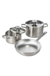 Berghoff Graphite 5-piece Recycled Stainless Steel Stockpot And Fry Pan Set In Silver