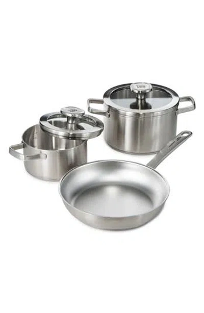 Berghoff Graphite 5-piece Recycled Stainless Steel Stockpot And Fry Pan Set In Metallic
