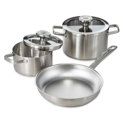 Berghoff Graphite 5pc Recycled 18/10 Stainless Steel Cookware Set In Metallic