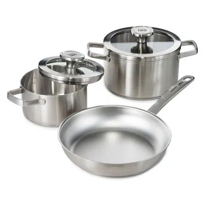 Berghoff Graphite 5pc Recycled 18/10 Stainless Steel Cookware Set In Silver
