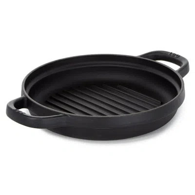 Berghoff Graphite Enamel Cast Iron Round Grill Pan 10.25" In Black