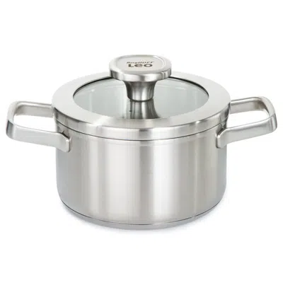 Berghoff Graphite Recycled 18/10 Stainless Steel Stockpot 6.25", 1.7qt. With Glass Lid In Metallic