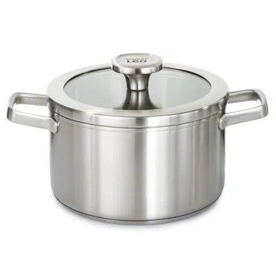 Berghoff Graphite Recycled 18/10 Stainless Steel Stockpot 8", 3.6qt. With Glass Lid In Metallic
