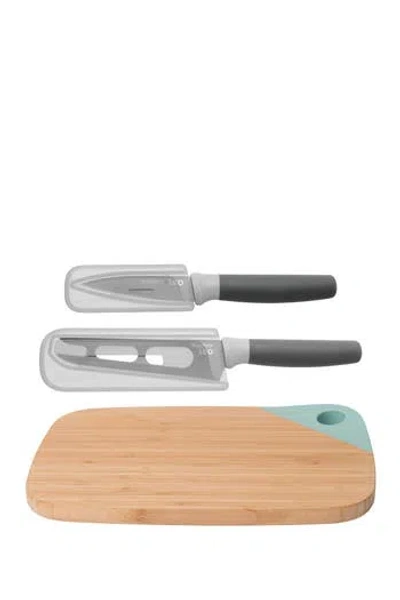 BERGHOFF BERGHOFF GREEN/GREY LEO 3-PIECE KNIFE AND CUTTING BOARD SET