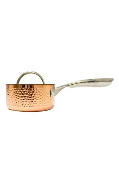Berghoff International 5.5" Hammered Copper Saucepan With Lid In Gold