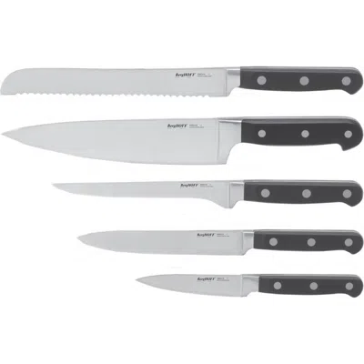 Berghoff International Contempo 5-piece German Steel Knife In Black/silver