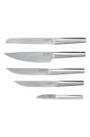 Berghoff International Eclipse 6-piece Stainless Steel Knife Block Set In Silver