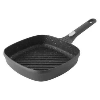 Berghoff International Gem 9.8 In. Non-stick Aluminum Square Grill Pan In Black