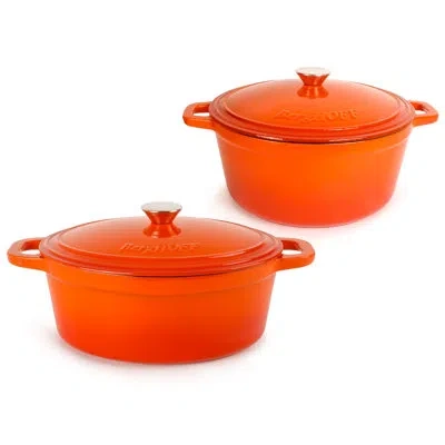 Berghoff International Neo 4pc Cast Iron Stockpot Set In Orange