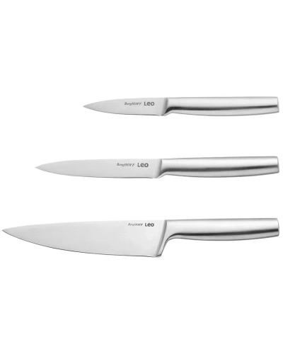 Berghoff Leo 3pc Legacy Silver Stainless Steel Starter Knife Set In Metallic