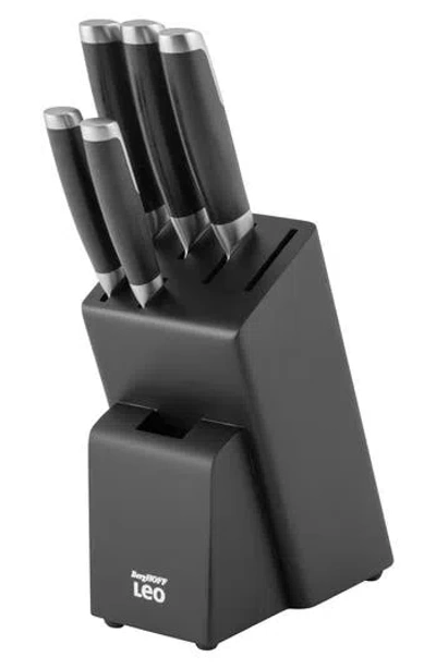 Berghoff Leo 6-piece Knife Block Set In Black/silver