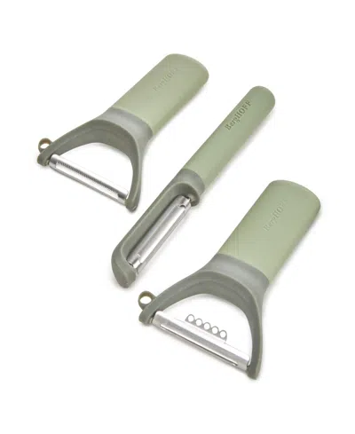 Berghoff Leo Balance 3-pc.stainless Steel Peeler Set In Green