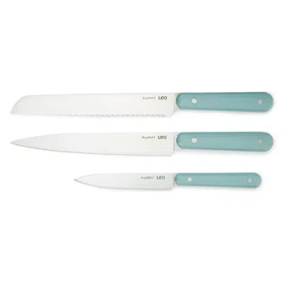 Berghoff Leo Balance 3pc Stainless Steel Cutlery Set, Slate In Teal