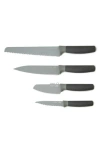 Berghoff Leo Balance 4-piece Non-stick Knife Set In Gray