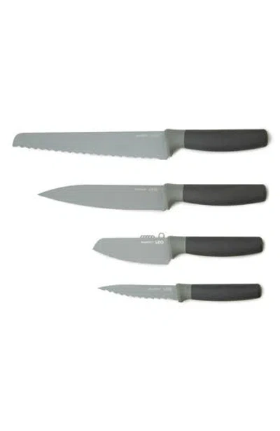 Berghoff Leo Balance 4-piece Non-stick Knife Set In Gray