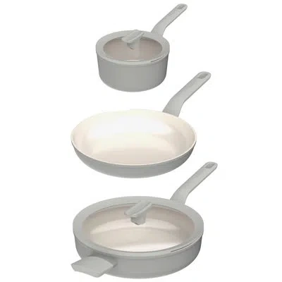 Berghoff Leo Balance 5pc Nonstick Aluminum Cookware Set, Glass Lids In Gray