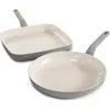 Berghoff Leo Balance Fry & Grill Pan Set In Moon Mist