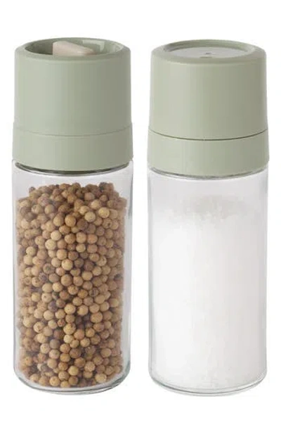 Berghoff Leo Balance Glass Salt & Pepper Grinder Set In Green