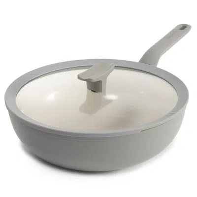 Berghoff Leo Balance Non-stick 4.4qt. Ceramic Aluminum Wok With 11" Glass Lid, Recycled Material In Gray