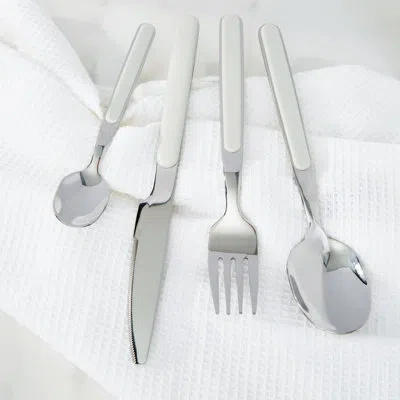 Berghoff Leo Balance Stainless Steel 24pc Flatware Set, Moonmist In Cream