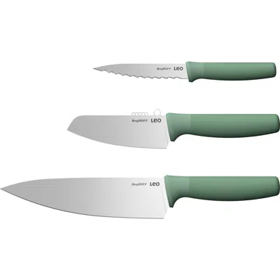Berghoff Leo Forest 3-piece Speciality Knife Set In Green