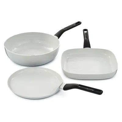 Berghoff Leo Glints 3pc Ceramic Nonstick Cookware Set, Spirit In Cream