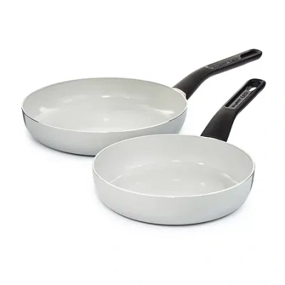 Berghoff Leo Glints Ceramic Non-stick 2-pc. Frypan Set In White