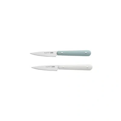Berghoff Leo Glints Stainless Steel 2pc Paring Knife Set, Slate & Spirit In Blue;white