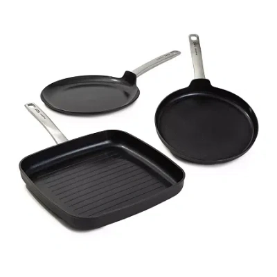 Berghoff Leo Graphite 3-pc. Aluminum Non-stick Cookware Set In Black