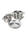Berghoff Graphite 5-piece Recycled Stainless Steel Stockpot And Fry Pan Set In Silver