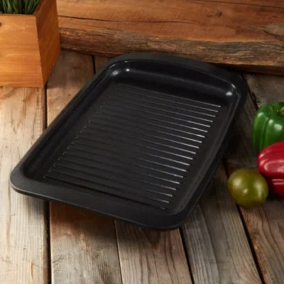 Berghoff Leo Graphite Nonstick Recycled Cast Aluminum Teppanyaki Grill Plate 12.75" In Black