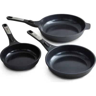 Berghoff Leo Phantom 3-piece Fry Pan Set In Black