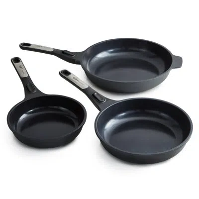 Berghoff Leo Phantom 3pc Nonstick Ceramic Fry Pan Set, Recycled In Black