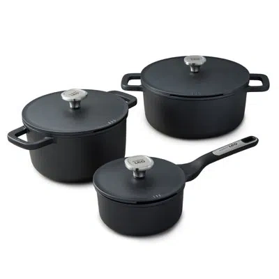 Berghoff Leo Phantom 6pc Nonstick Ceramic Cookware Set, Recycled In Black